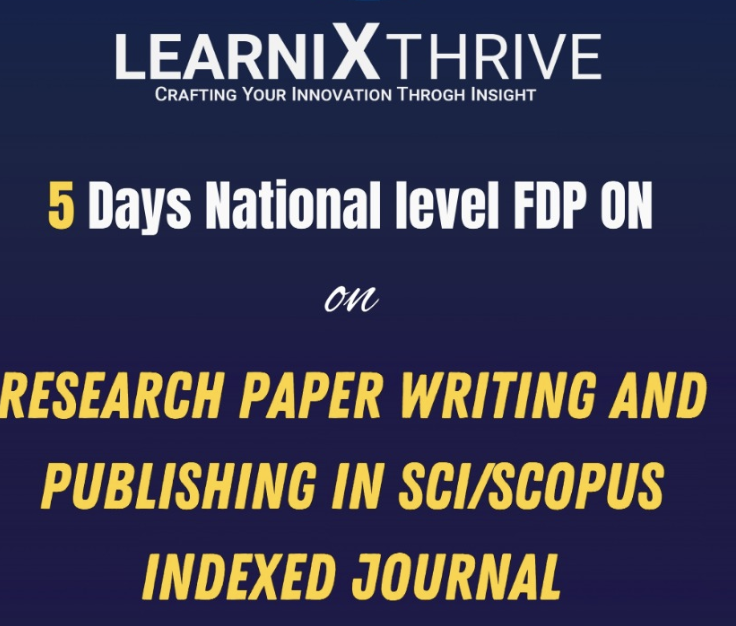 5 days National Level FDP on Research paper writing and Publishing in SCI/Scopus indexed Journals 2026 online Poster